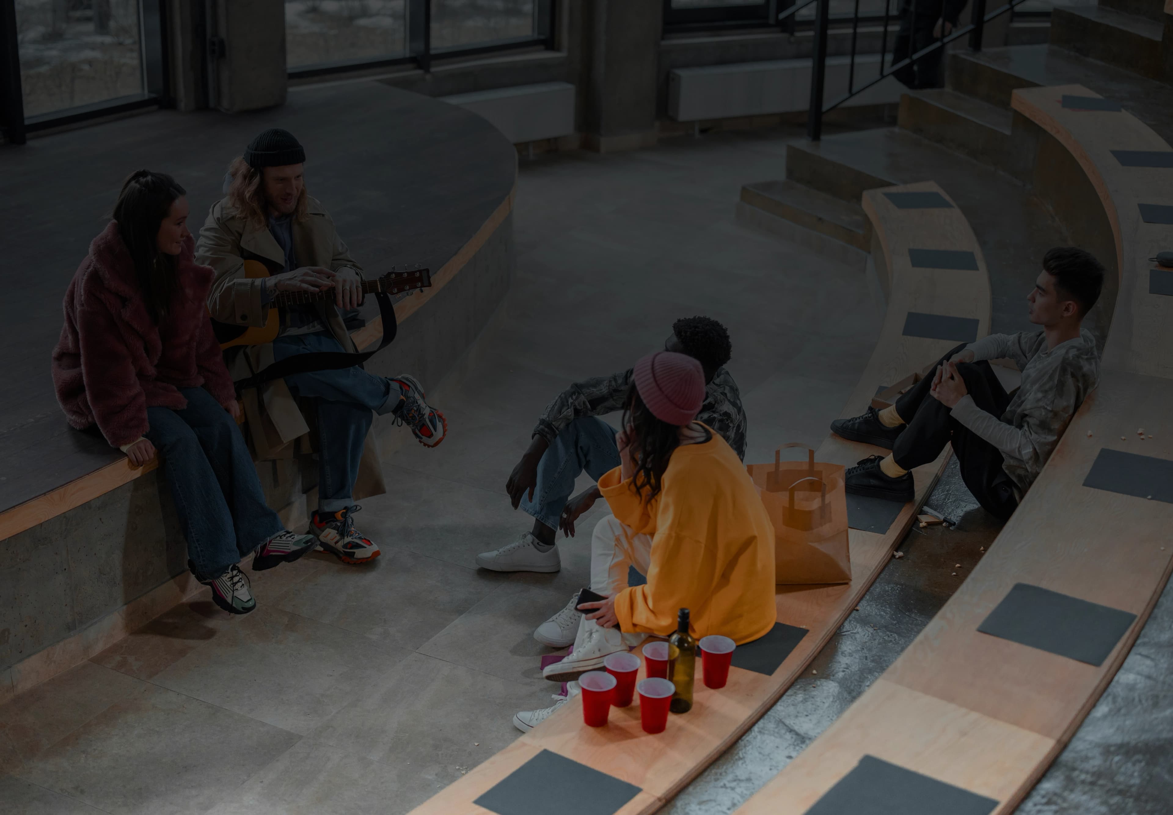 Friends gathering together